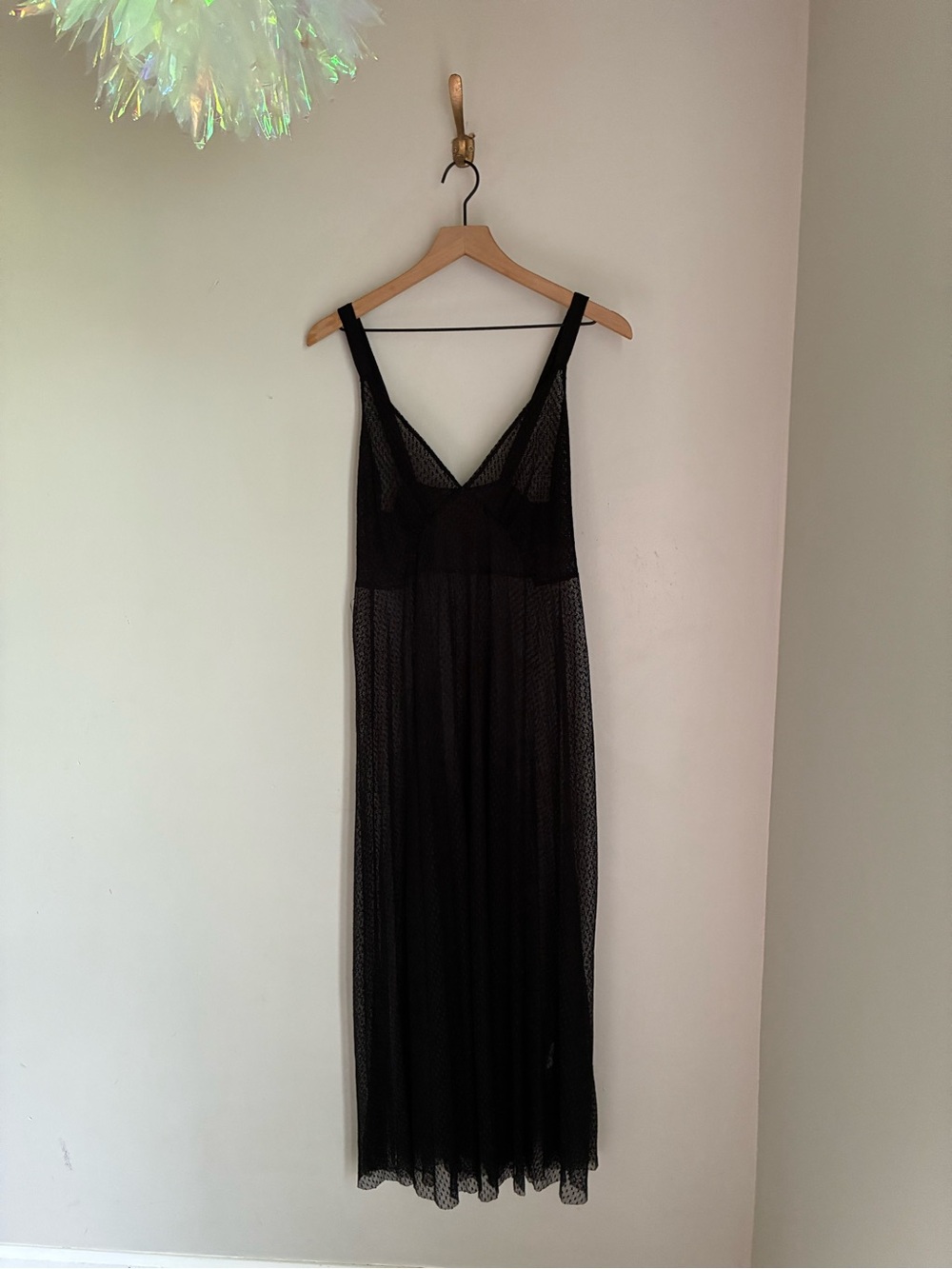 Zara Black See Through Mesh Sleeveless Whimsigoth Dress Size Small